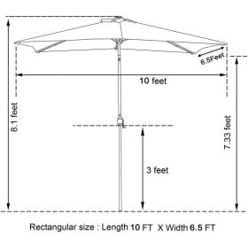 6.5FT × 10FT Patio Umbrella