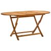 Folding Patio Table 63"x33.5"x29.5" Solid Wood Acacia