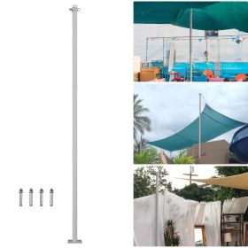 10ft Sun Sail Pole Post Silver