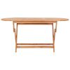 Folding Patio Table 62.9"x31.4"x29.5" Solid Teak Wood