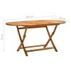 Folding Patio Table 63"x33.5"x29.5" Solid Wood Acacia