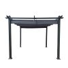 10x10 Ft Outdoor Patio Retractable Pergola With Canopy Sunshelter Pergola for Gardens; Terraces; Backyard; Gray