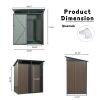TC53BR 5ft x 3ft Outdoor Metal Storage Shed Transparent plate brown