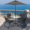 6 Pieces Patio Dining Set with Umbrella