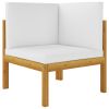 Patio Corner Sofas 2 pcs with Cushions Solid Acacia Wood
