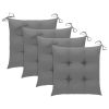 Patio Chairs with Gray Cushions 4 pcs Solid Teak Wood