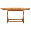 Folding Patio Table 63"x33.5"x29.5" Solid Wood Acacia