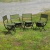 4-piece Folding Outdoor Chair with Storage Bag, Portable Chair for indoor, Outdoor Camping, Picnics and Fishing,Green