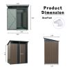 TC53BR 5ft x 3ft Outdoor Metal Storage Shed Transparent plate brown