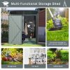 TC53BR 5ft x 3ft Outdoor Metal Storage Shed Transparent plate brown