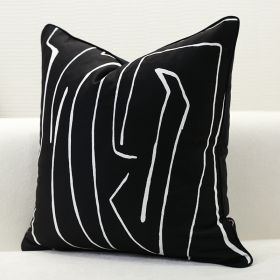 Nordic Style Pillow Cushion Sofa Cushion (Option: Black double sided flower-50x50cm)