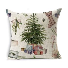 Christmas Gift Wreath Linen Hugging Pillowcase (Option: P-45x45cm)