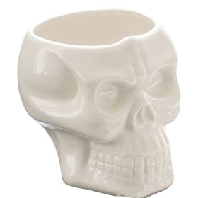 Ceramic Flower Pot Cartoon Character Skull (Option: White-16CM)