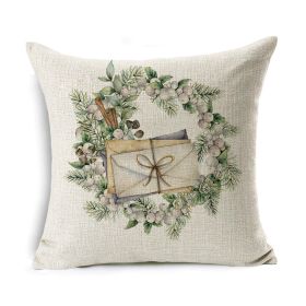 Christmas Gift Wreath Linen Hugging Pillowcase (Option: H-45x45cm)