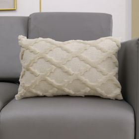 Plush Embroidered Diamond Pillow Cover (Option: 30x50cm-Apricot)