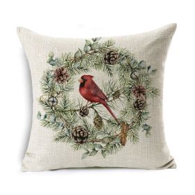 Christmas Gift Wreath Linen Hugging Pillowcase (Option: E-45x45cm)