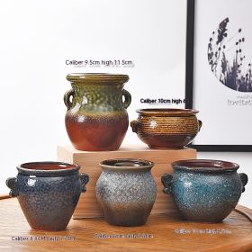 Succulent Flower Pot Ceramic Stoneware Simple Small Pot Plant (Option: Ruiyuan Flowerpot-Small And Medium)
