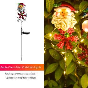 Solar Christmas Led Snowman Elk Ground Plug Light (Option: Santa Claus)