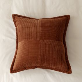 Hotel Homestay Corduroy Fly Edge Pillow Cover (Option: Caramel-50X50CM)
