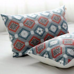Cotton Three-layer Gauze Thickened Pillowcase (Option: Cherry Blossom Gray-1 Piece)