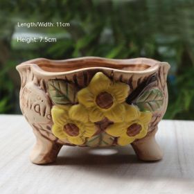 Creative Personality Green Plant Pot Handmade Desktop Breathable Combination Small Ceramic Flower Pot (Option: HC A04)