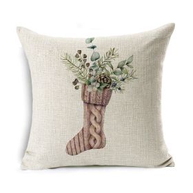 Christmas Gift Wreath Linen Hugging Pillowcase (Option: D-45x45cm)