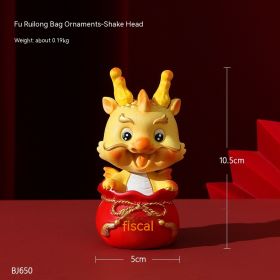 Dragon Year Festive Cute Resin Dragon Decoration (Option: Shaking Head Cai)