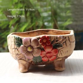 Creative Personality Green Plant Pot Handmade Desktop Breathable Combination Small Ceramic Flower Pot (Option: HC A02)