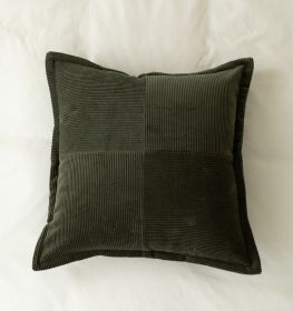 Hotel Homestay Corduroy Fly Edge Pillow Cover (Option: Military Green-50X50CM)