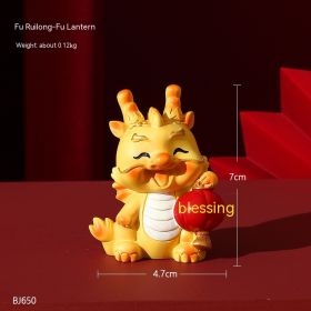 Dragon Year Festive Cute Resin Dragon Decoration (Option: Fulilong Fu Lantern)