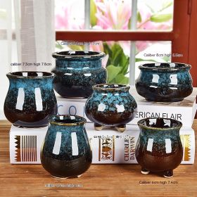 Succulent Flower Pot Ceramic Stoneware Simple Small Pot Plant (Option: Nebula Flowerpot-Small And Medium)