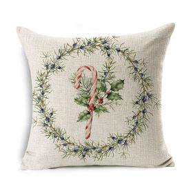 Christmas Gift Wreath Linen Hugging Pillowcase (Option: F-45x45cm)