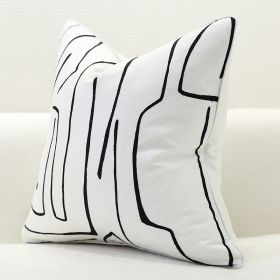 Nordic Style Pillow Cushion Sofa Cushion (Option: White double sided flower-50x50cm)