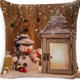 Winter Series Throw Pillow Cover Linen (Option: W022736-45x45cm)