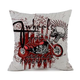 Halloween Personalized Retro Skull Linen Print Throw Pillow Cushion Cover (Option: 3 Style-45x45cm)