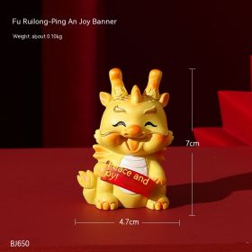 Dragon Year Festive Cute Resin Dragon Decoration (Option: Ping An Xi Le)