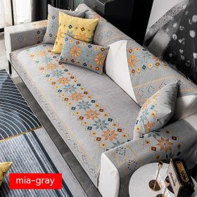 Bohemian Sofa Cushion Four Seasons Universal Chenille Non-slip Cover (Option: Gray-70 × 120)