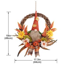 Thanksgiving Nordic Harvest Festival Faceless Elderly Doll Decoration Garland (Option: B Harvest Garland)