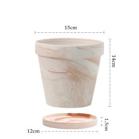 Gradient Macchiato Red And White Pottery Natural Pot Vegetarian Burning Breathable And Absorbent Large Type Green Plants Meaty (Option: A sytle 15cm-With pallet)