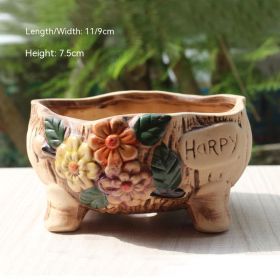 Creative Personality Green Plant Pot Handmade Desktop Breathable Combination Small Ceramic Flower Pot (Option: HC A01)