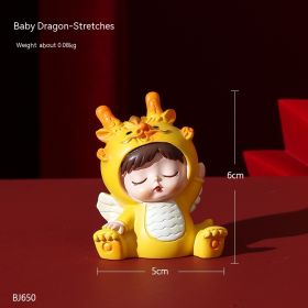 Dragon Year Festive Cute Resin Dragon Decoration (Option: Dragon Baby Stretch)