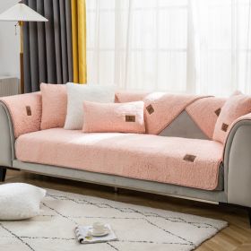 Sofa Cushion Thickness Winter Lambskin Thickened Fleece Cushion (Option: Pink-70X70CM)