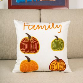 Pumpkin Embroidered Halloween Pillow Cover Lumbar Support (Option: Pumpkin 1-45 × 45cm-Excluding pillow covers)