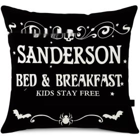 Halloween Pillow Cover Holiday Home Sofa Witch Broom Letter Printing (Option: C-45x45cm)