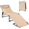 Folding Chaise Lounge Chair Bed Adjustable Outdoor Patio Beach