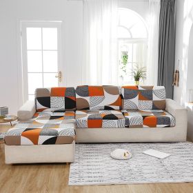 Milk Silk Printed Sofa Seat Cover Stretch Sofa Cushion Cover (Option: Geometry-Single)