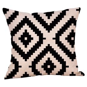 Linen Pillow Case Home Fabric Geometric Abstract (Option: 14 Style-45x45cm)