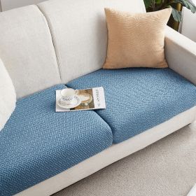 Knitted Elastic Sofa Cover Cushion All-season Universal (Option: Blue-M)