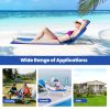 3 Pieces Beach Lounge Chair Mat Set 2 Adjustable Lounge Chairs with Table Stripe