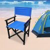 Folding Chair Wooden Director Chair Canvas Folding Chair Folding Chair 2pcs/set populus + Canvas (Color : Blue)